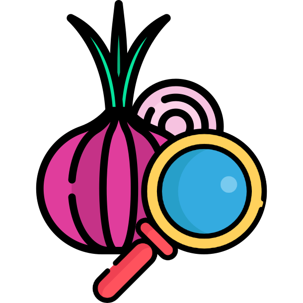 Clipart onion with magnifying glass